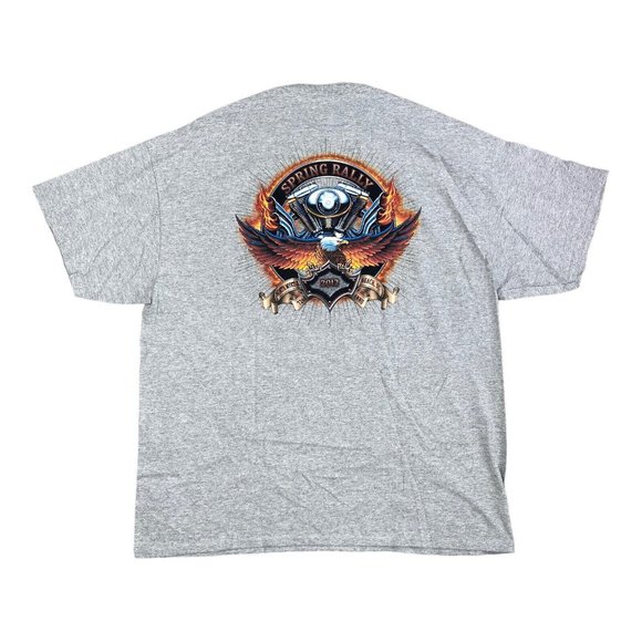 Spring Bike Rally 2012 Gray T-Shirt 2XL N. Myrtle Beach SC Motorcycle Eagle NWOT - Picture 2 of 6
